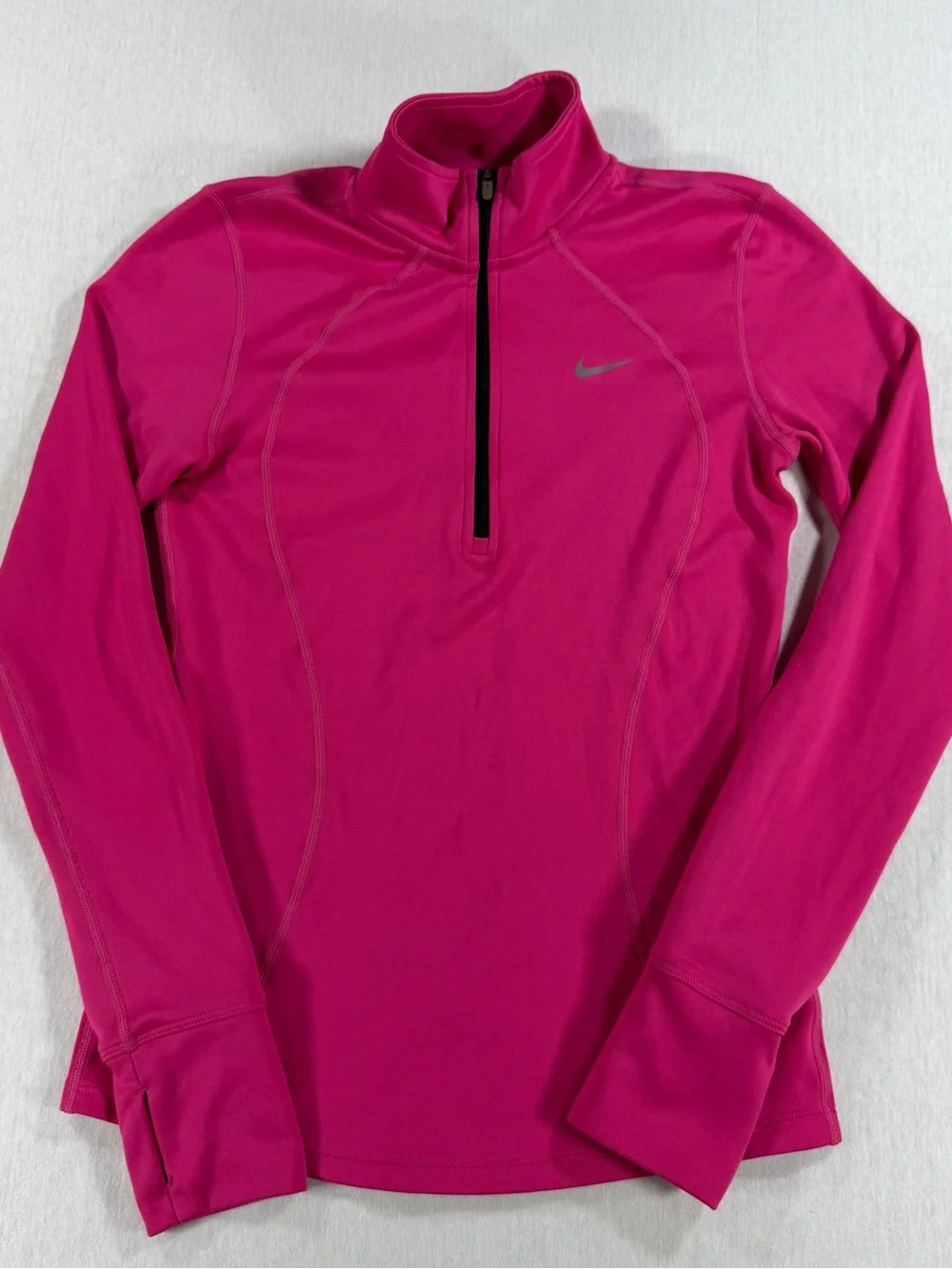 Nike Women's Hot Pink Half-Zip Long Sleeve Performance Top